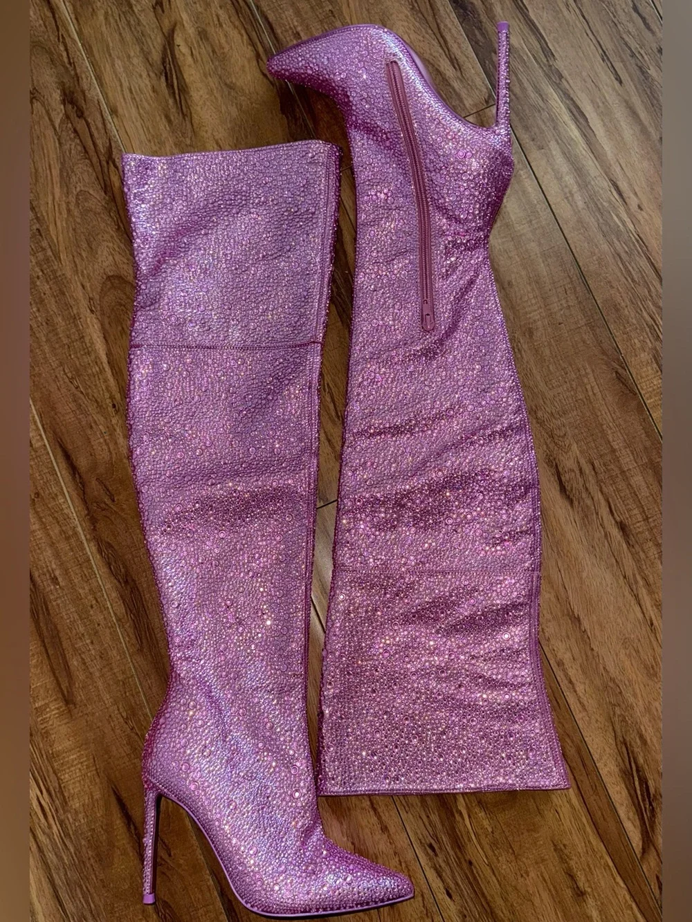 Steve Madden Vivianne pink embellished Stiletto Boots